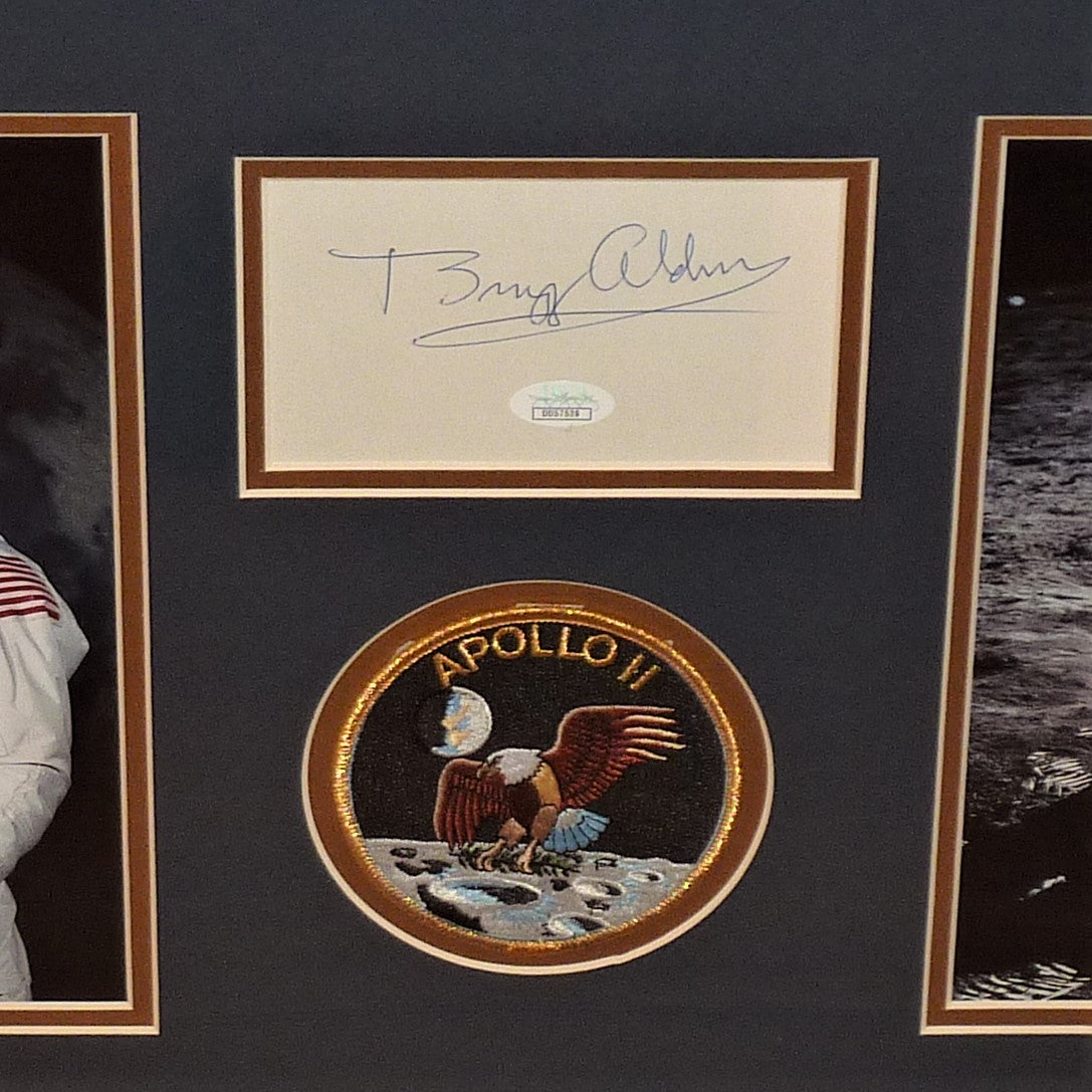 Autographed Buzz Aldrin Apollo 11 Moon Landing Deluxe Framed Tribute Piece - JSA-Powers Sports Memorabilia