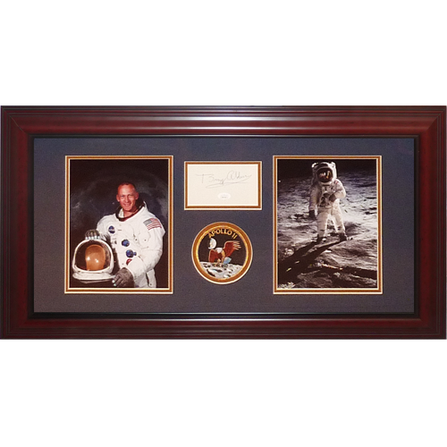 Autographed Buzz Aldrin Apollo 11 Moon Landing Deluxe Framed Tribute Piece - JSA-Powers Sports Memorabilia