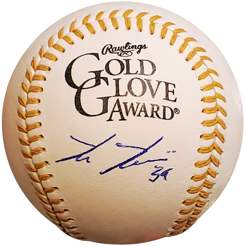 Autographed Kevin Kiermaier Official MLB Baseball Gold Glove Logo - JSA-Powers Sports Memorabilia