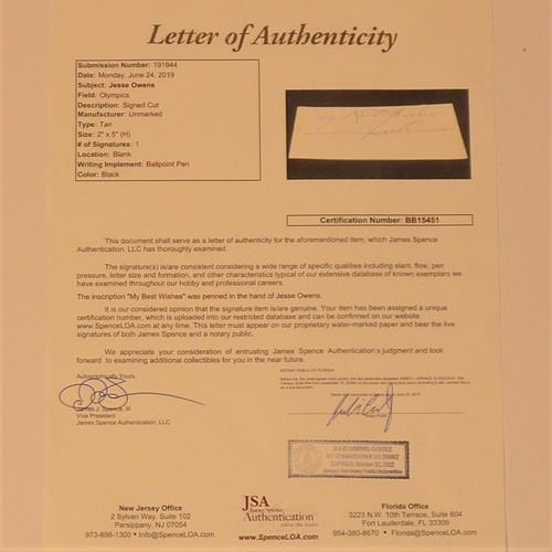 Autographed Jesse Owens USA Track 1936 Olympics Deluxe Framed Tribute Piece - JSA Letter-Powers Sports Memorabilia