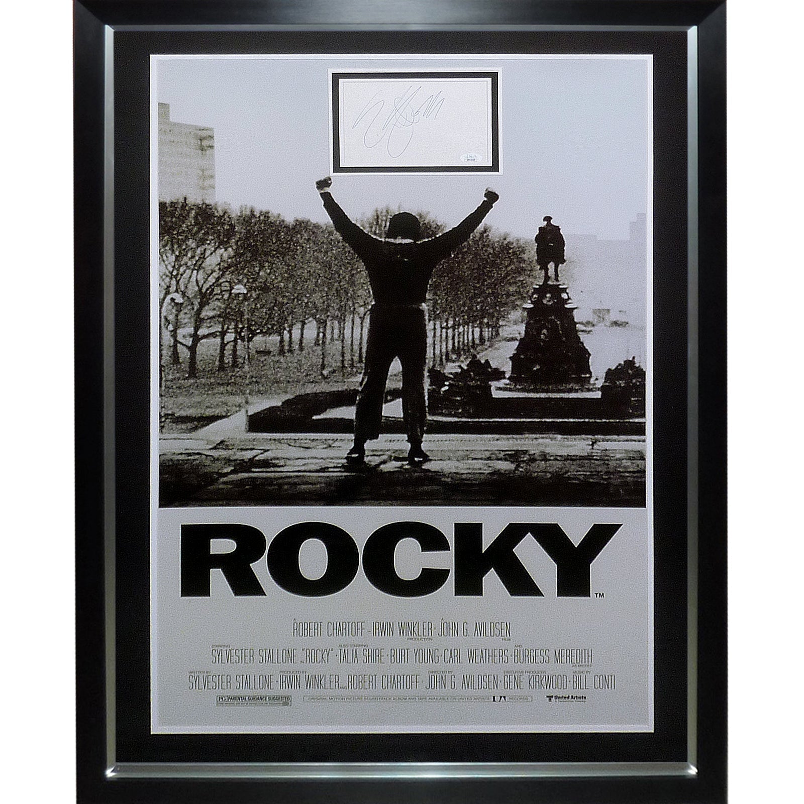 Rocky Full-Size Movie Poster Deluxe Framed with Sylvester Stallone Autograph - JSA Letter | Collectible Memorabilia-Powers Sports Memorabilia