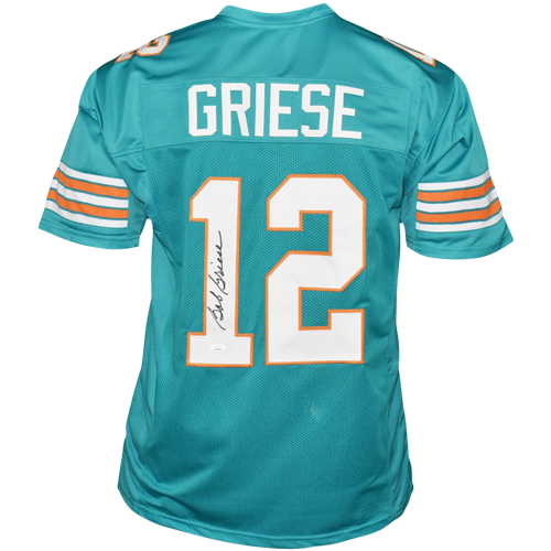 Autographed Bob Griese Miami (Teal #12) Custom Jersey - JSA-Powers Sports Memorabilia