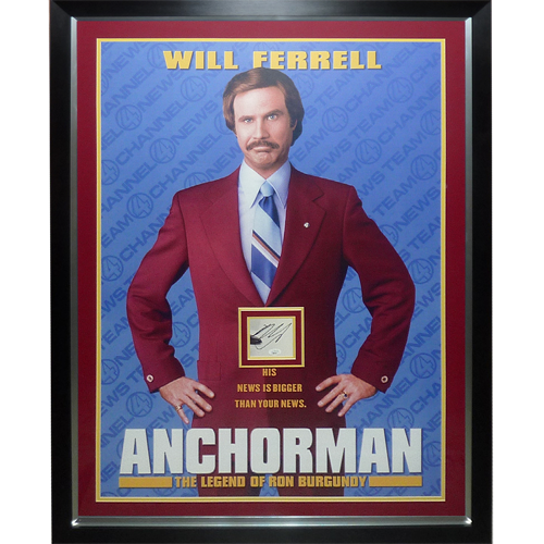 Anchorman Full-Size Movie Poster Deluxe Framed with Will Ferrell Autograph - JSA | Collectible Memorabilia-Powers Sports Memorabilia