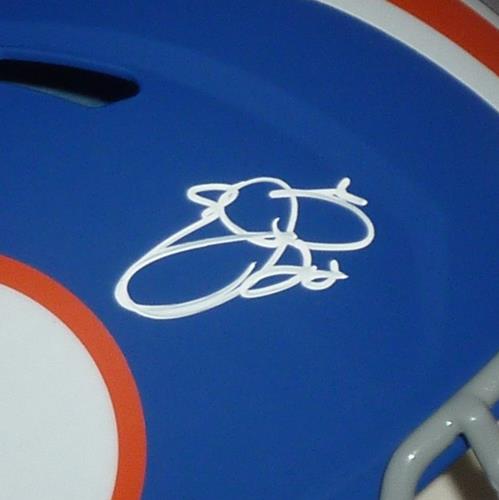 Autographed Emmitt Smith Florida Gators (Blue Alternate) Deluxe Full-Size Replica Helmet - Beckett-Powers Sports Memorabilia