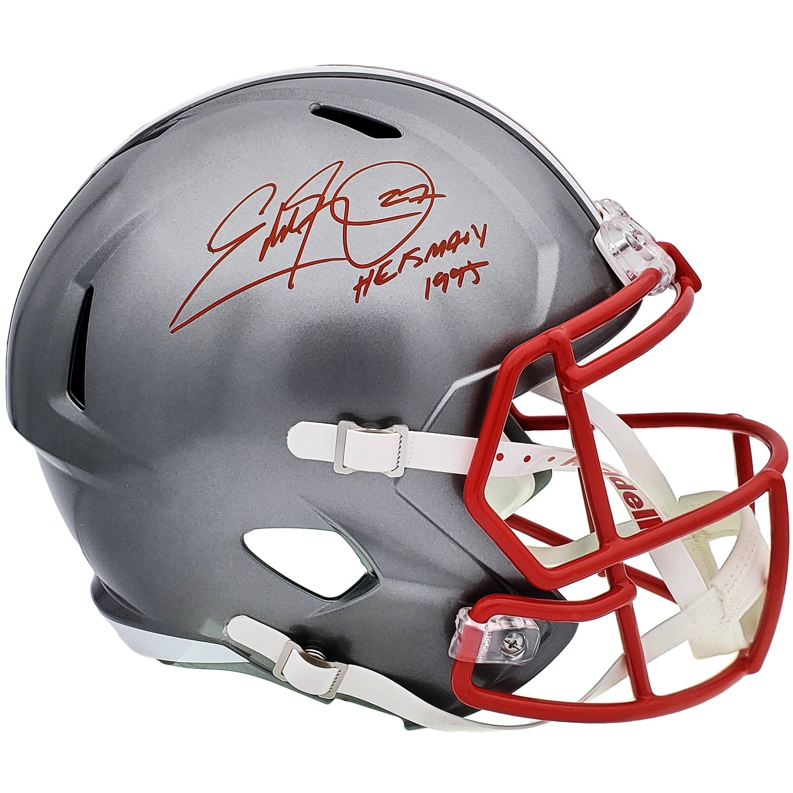 Autographed Eddie George Ohio State Buckeyes Deluxe Full-Size Replica Helmet w/ Heisman 95 - JSA-Powers Sports Memorabilia