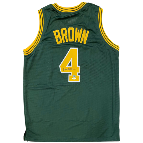Autographed Dee Brown Jacksonville University Dolphins (Green #4) Jersey - JSA-Powers Sports Memorabilia