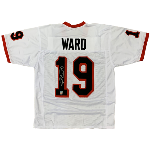 Autographed Hines Ward Georgia (White #19) Custom Jersey - BAS-Powers Sports Memorabilia