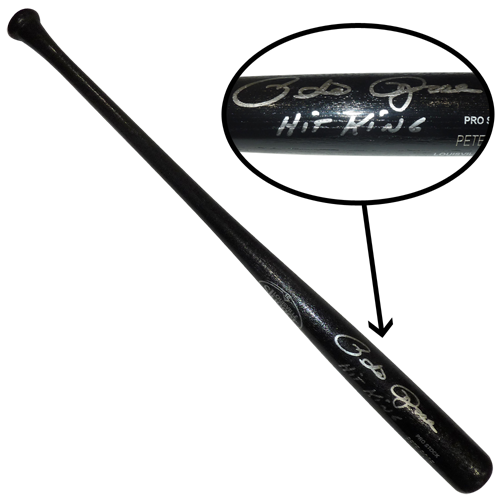 Autographed Pete Rose Louisville Slugger Engraved Black Bat w/ Hit King - JSA-Powers Sports Memorabilia