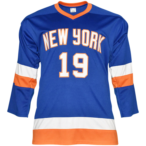 Autographed Bryan Trottier New York (Blue #19) Custom Jersey - JSA-Powers Sports Memorabilia