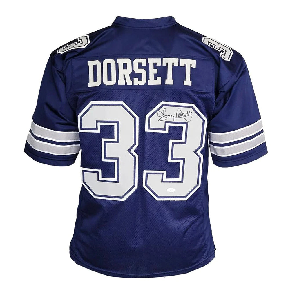 Autographed Tony Dorsett Dallas Cowboys (Blue #33) Custom Jersey - JSA-Powers Sports Memorabilia