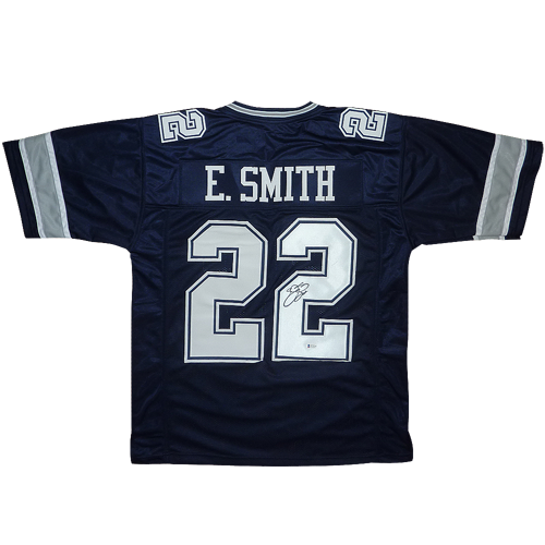 Autographed Emmitt Smith Dallas Cowboys (Blue #22) Jersey - Beckett-Powers Sports Memorabilia