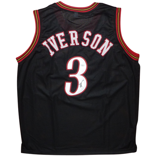 Autographed Allen Iverson Philadelphia (Black #3) Custom Jersey - JSA-Powers Sports Memorabilia