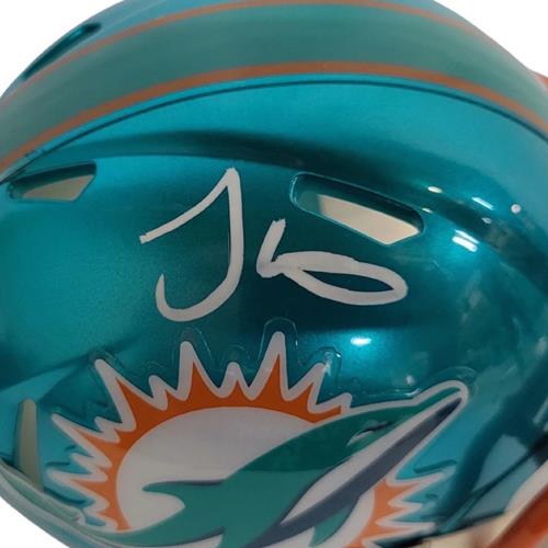 Autographed Tyreek Hill Miami Dolphins (Flash Alternate) Mini Helmet - Beckett-Powers Sports Memorabilia