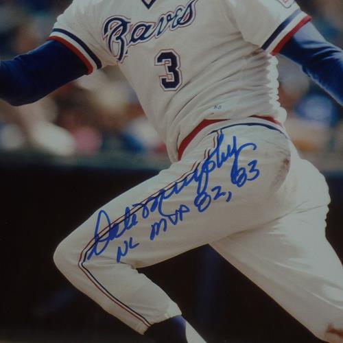 Autographed Dale Murphy Atlanta Braves Deluxe Framed 16x20 Photo w/ NL MVP 82, 83 - JSA-Powers Sports Memorabilia
