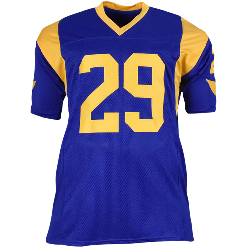 Autographed Eric Dickerson Los Angeles Rams (Blue #29) Custom Jersey w/ "HOF 99" - JSA