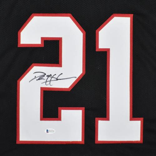 Autographed Deion Sanders Atlanta (Black #21) Custom Jersey - Beckett-Powers Sports Memorabilia