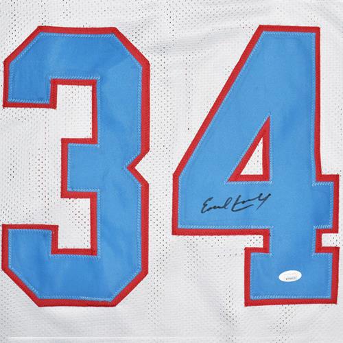 Autographed Earl Campbell Houston (White #34) Custom Jersey - JSA-Powers Sports Memorabilia