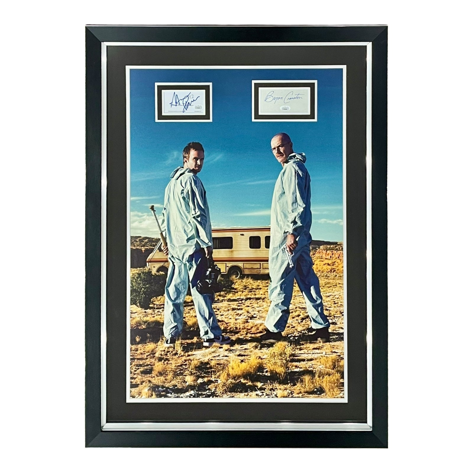 Breaking Bad Full-Size TV Poster Deluxe Framed with Bryan Cranston and Aaron Paul Autographs - JSA-Powers Sports Memorabilia
