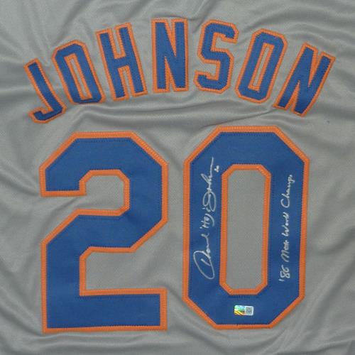 Autographed Howard Johnson New York (Grey #20) Custom Jersey - JSA-Powers Sports Memorabilia