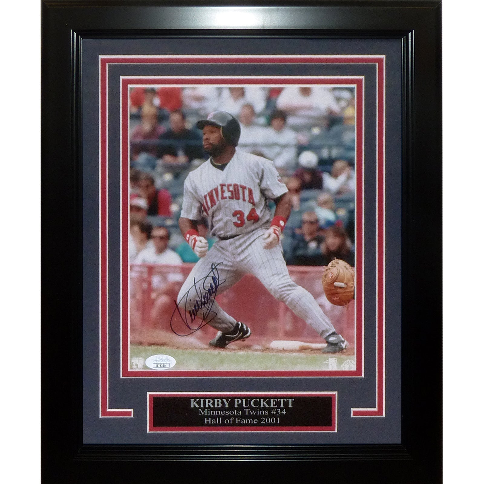Autographed Kirby Puckett Minnesota Twins Deluxe Framed 8x10 Photo - JSA