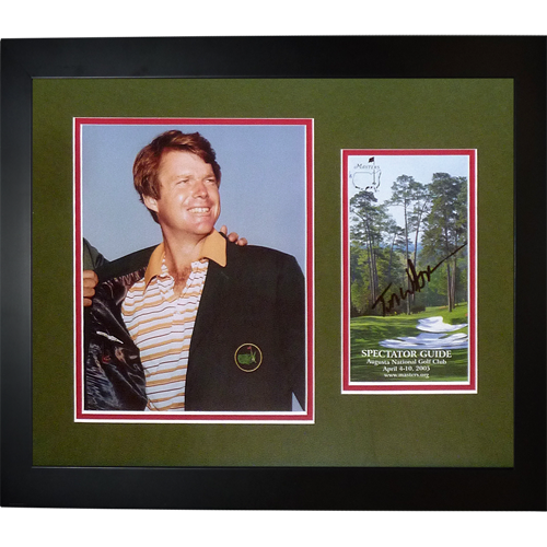 Autographed Tom Watson Masters Spectator Guide Deluxe Framed with Green Jacket 8x10 Photo - JSA-Powers Sports Memorabilia