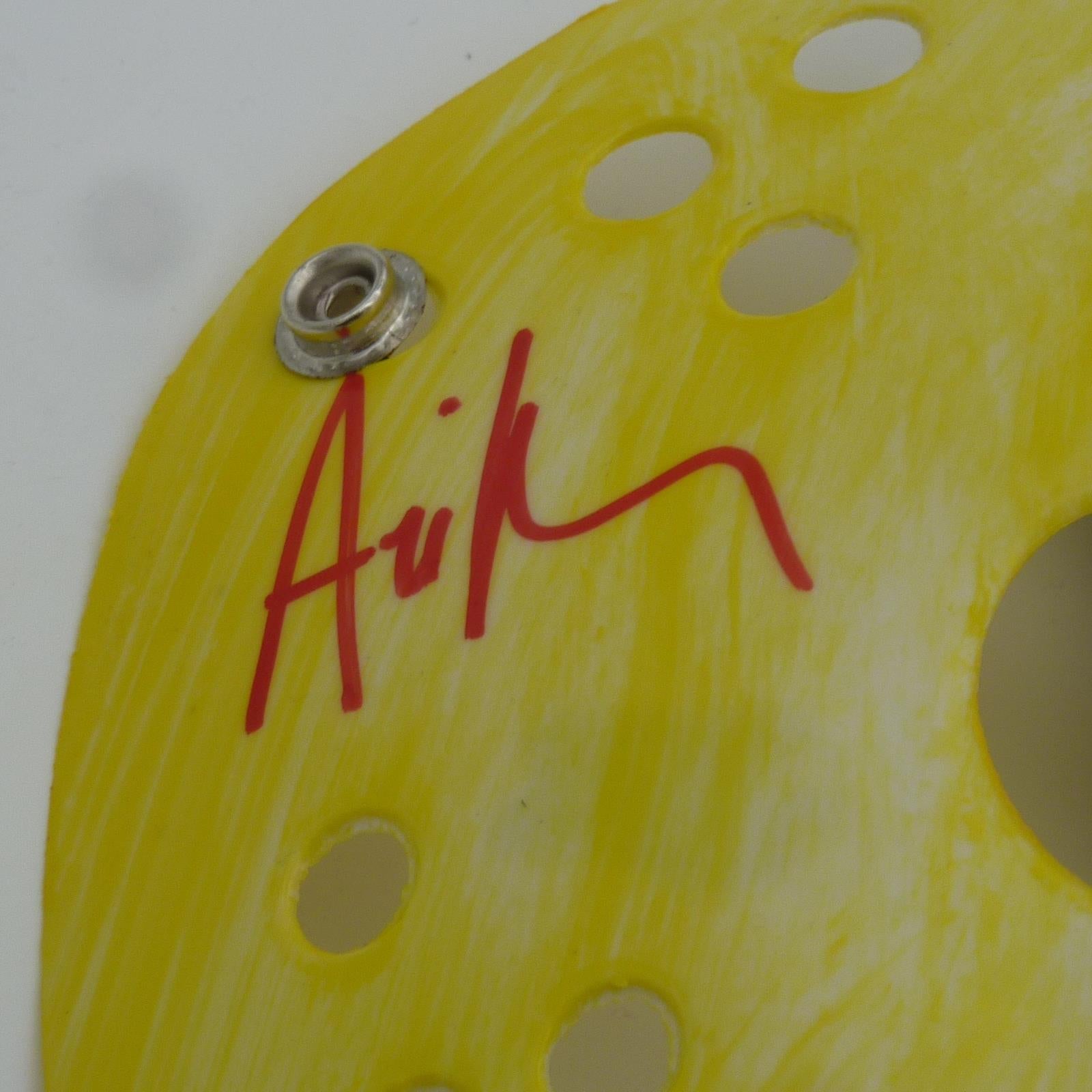 Autographed Ari Lehman 'Friday the 13th' Jason Mask Yellow w/ Inscription - JSA-Powers Sports Memorabilia