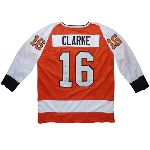Autographed Bobby Clarke Philadelphia (Orange #16) Custom Hockey Jersey - JSA-Powers Sports Memorabilia