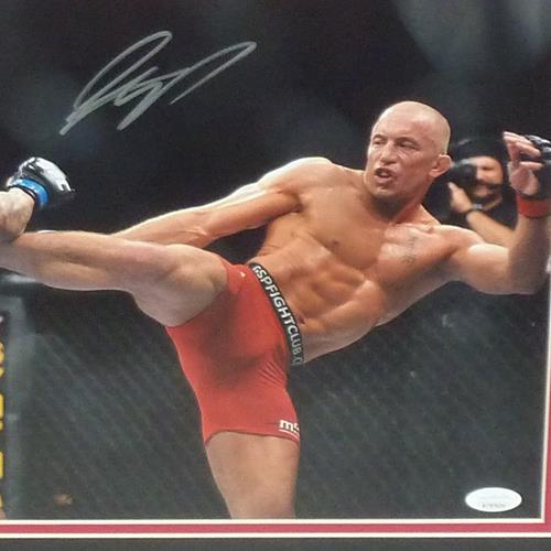 Autographed Georges St. Pierre MMA Deluxe Framed 11x14 Photo - JSA-Powers Sports Memorabilia