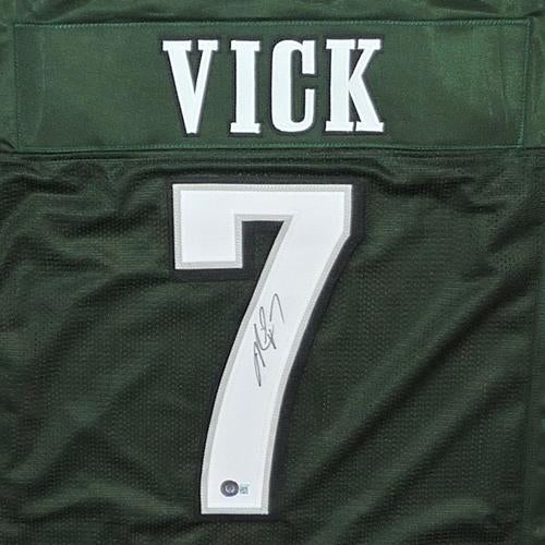 Autographed Michael Vick Philadelphia (Green #7) Custom Jersey - Beckett-Powers Sports Memorabilia
