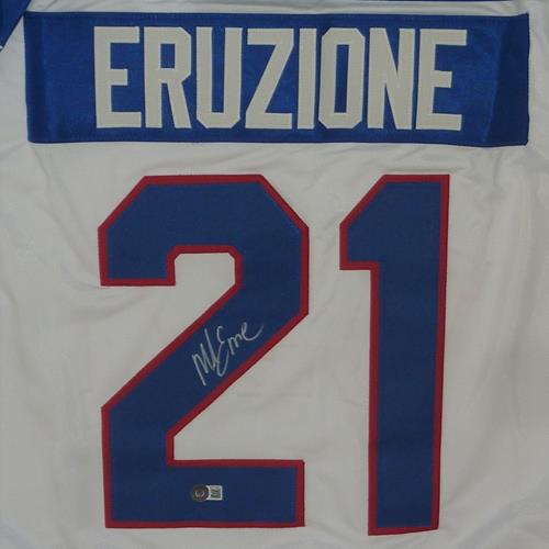 Autographed Mike Eruzione USA Hockey (White #21) Custom Jersey - Beckett-Powers Sports Memorabilia