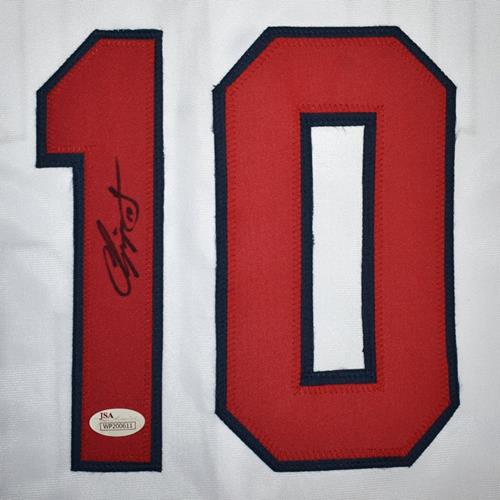 Autographed Chipper Jones Atlanta (White #10) Custom Jersey - JSA-Powers Sports Memorabilia