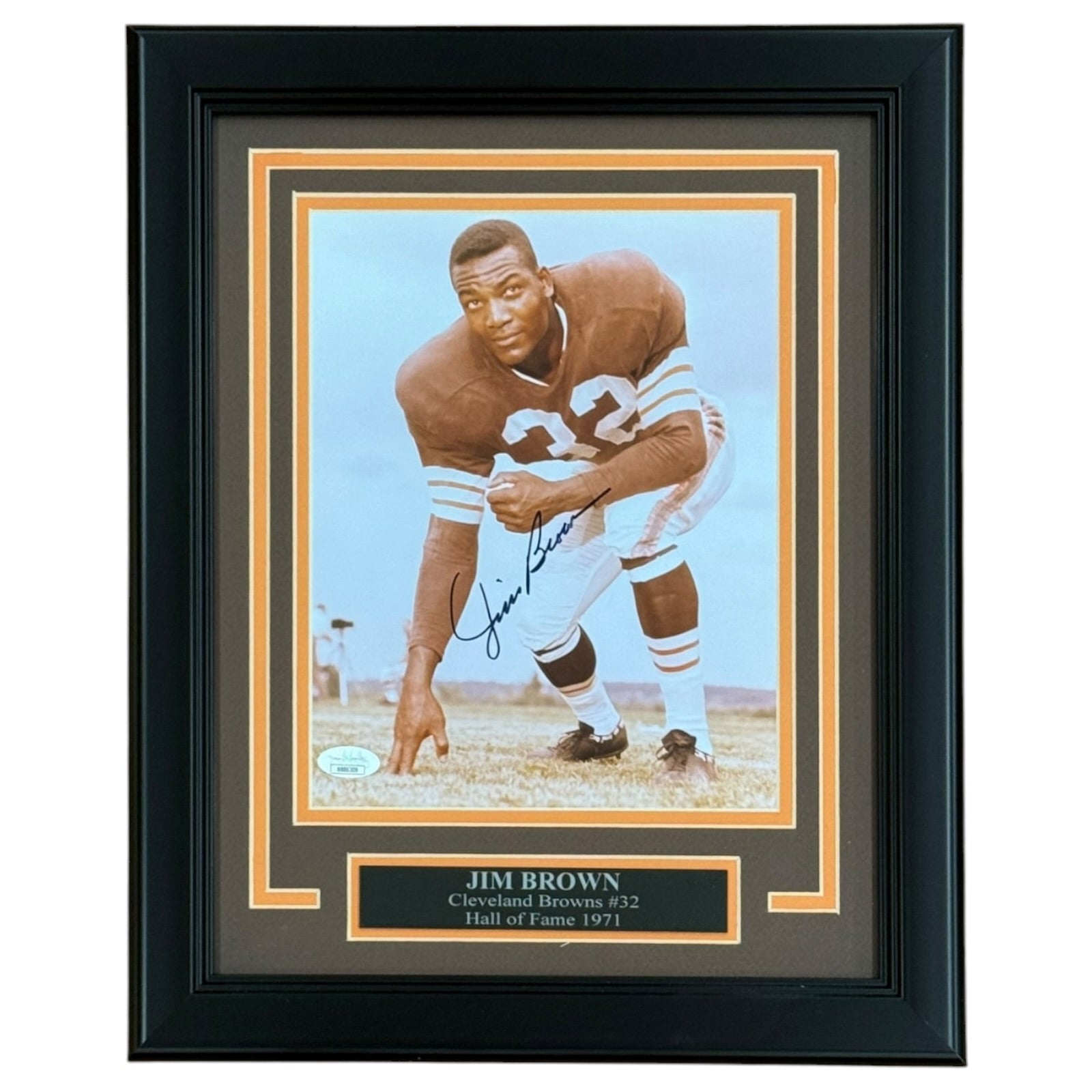 Autographed Jim Brown Cleveland Browns Deluxe Framed 8x10 Photo - JSA-Powers Sports Memorabilia