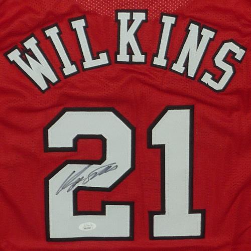 Autographed Dominique Wilkins Georgia Bulldogs (Red #21) Custom Jersey - JSA-Powers Sports Memorabilia