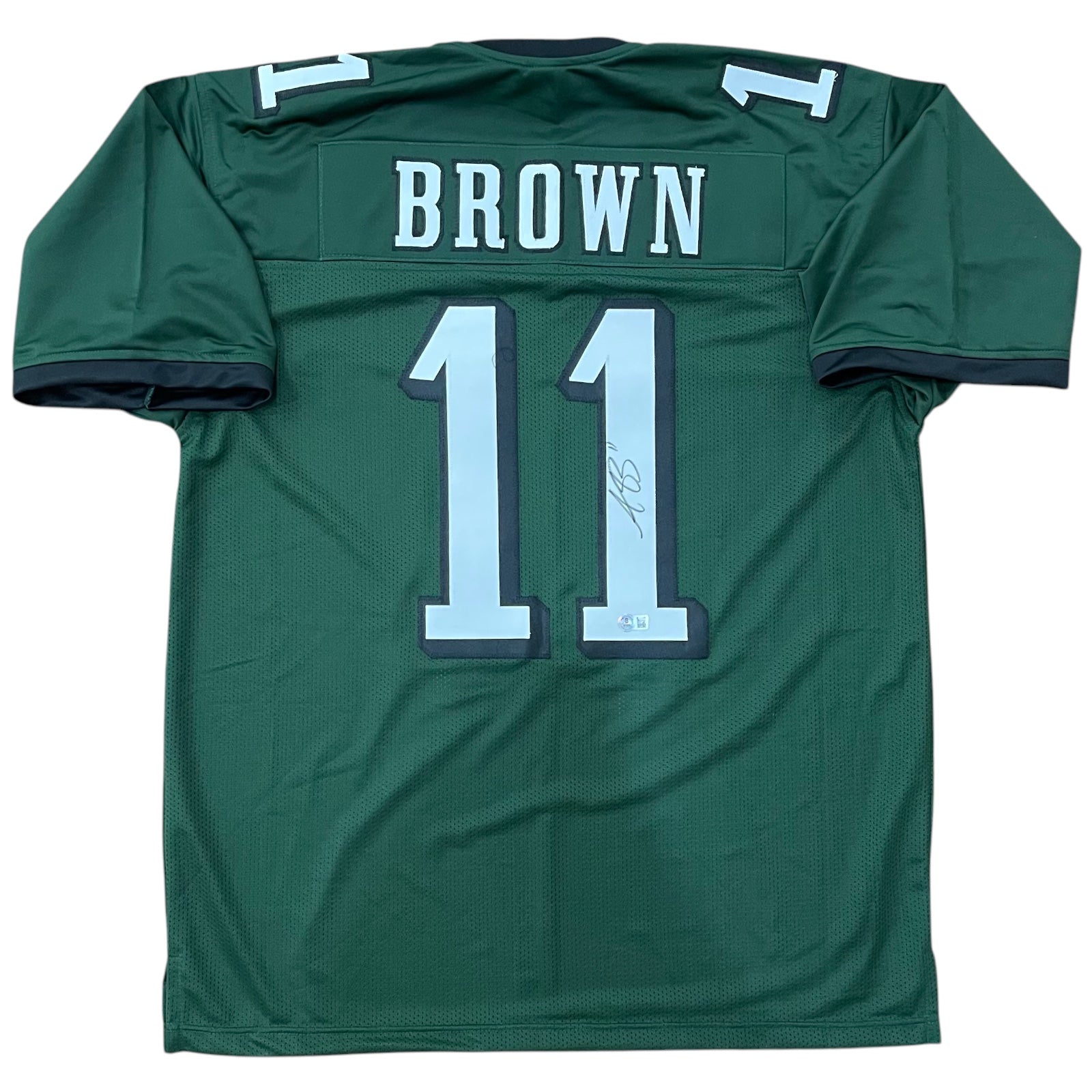 Autographed AJ Brown Philadelphia (Green #11) Custom Jersey - Beckett-Powers Sports Memorabilia