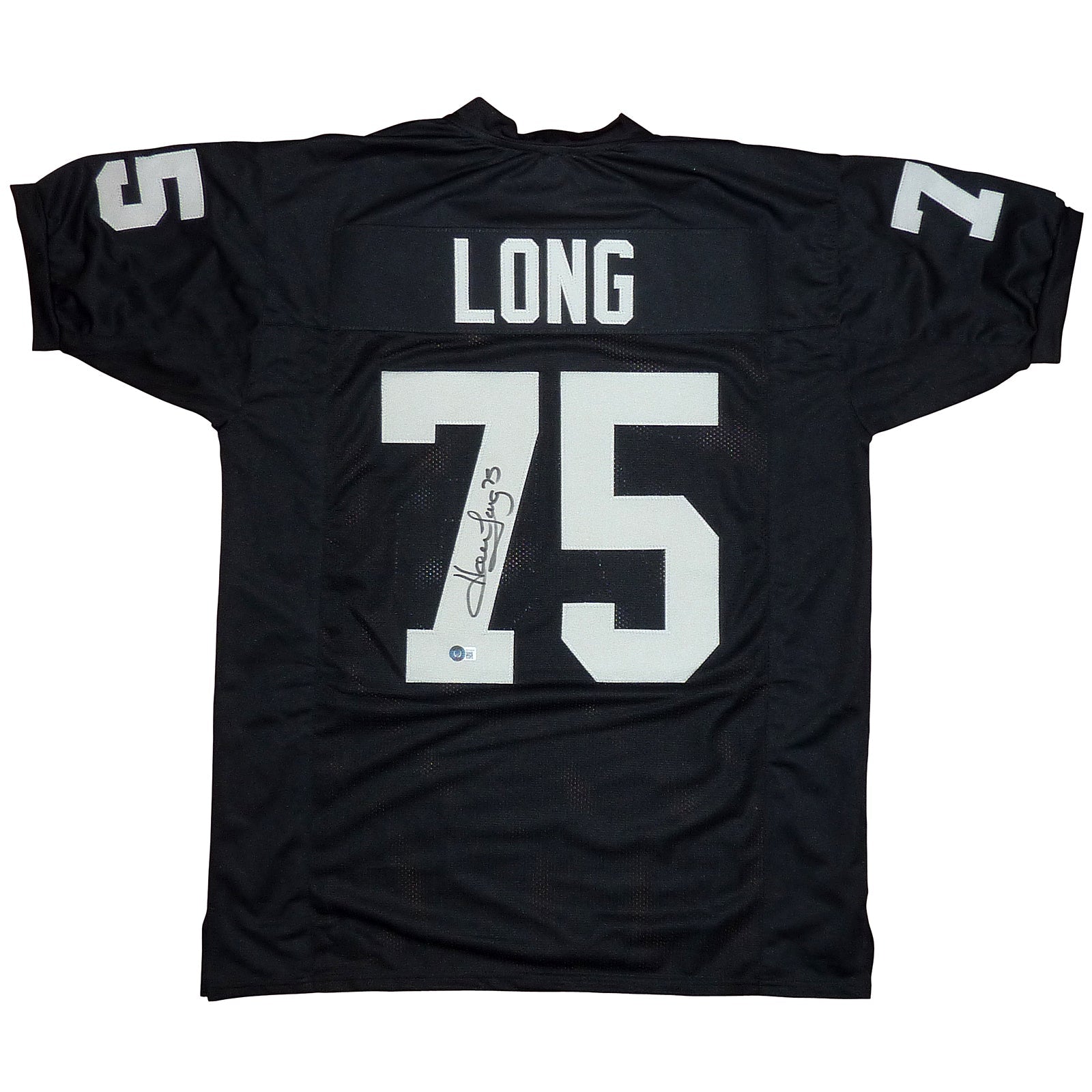 Autographed Howie Long Oakland Raiders (Black #75) Custom Jersey - Beckett-Powers Sports Memorabilia