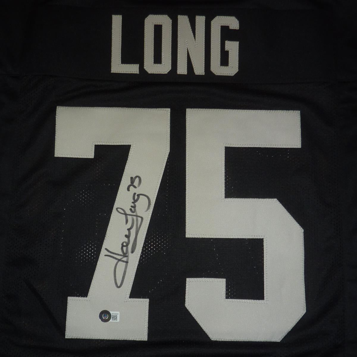 Autographed Howie Long Oakland Raiders (Black #75) Custom Jersey - Beckett-Powers Sports Memorabilia