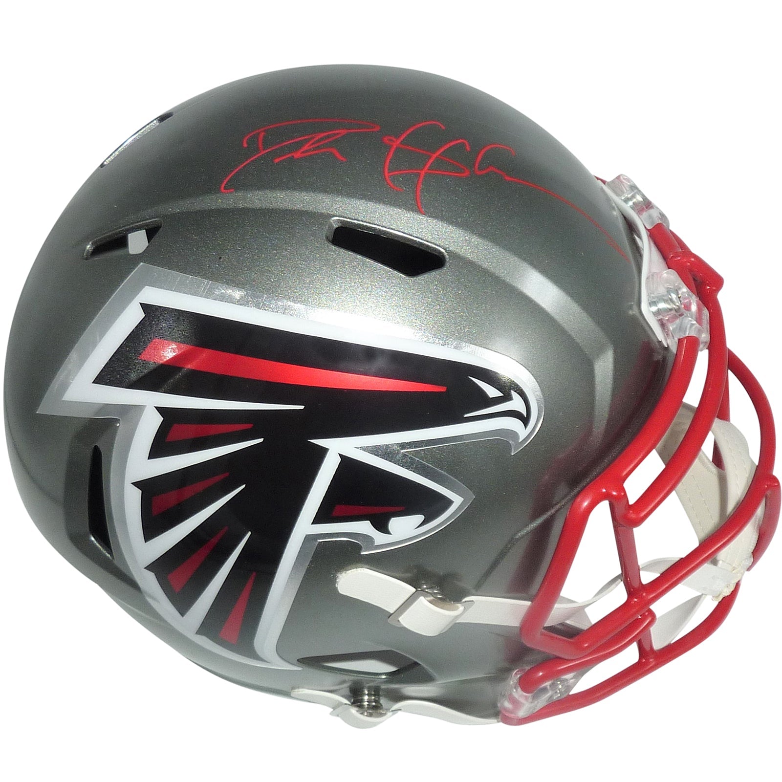 Autographed Deion Sanders Atlanta Falcons (FLASH Alternate) Deluxe Full-Size Replica Helmet - Beckett-Powers Sports Memorabilia