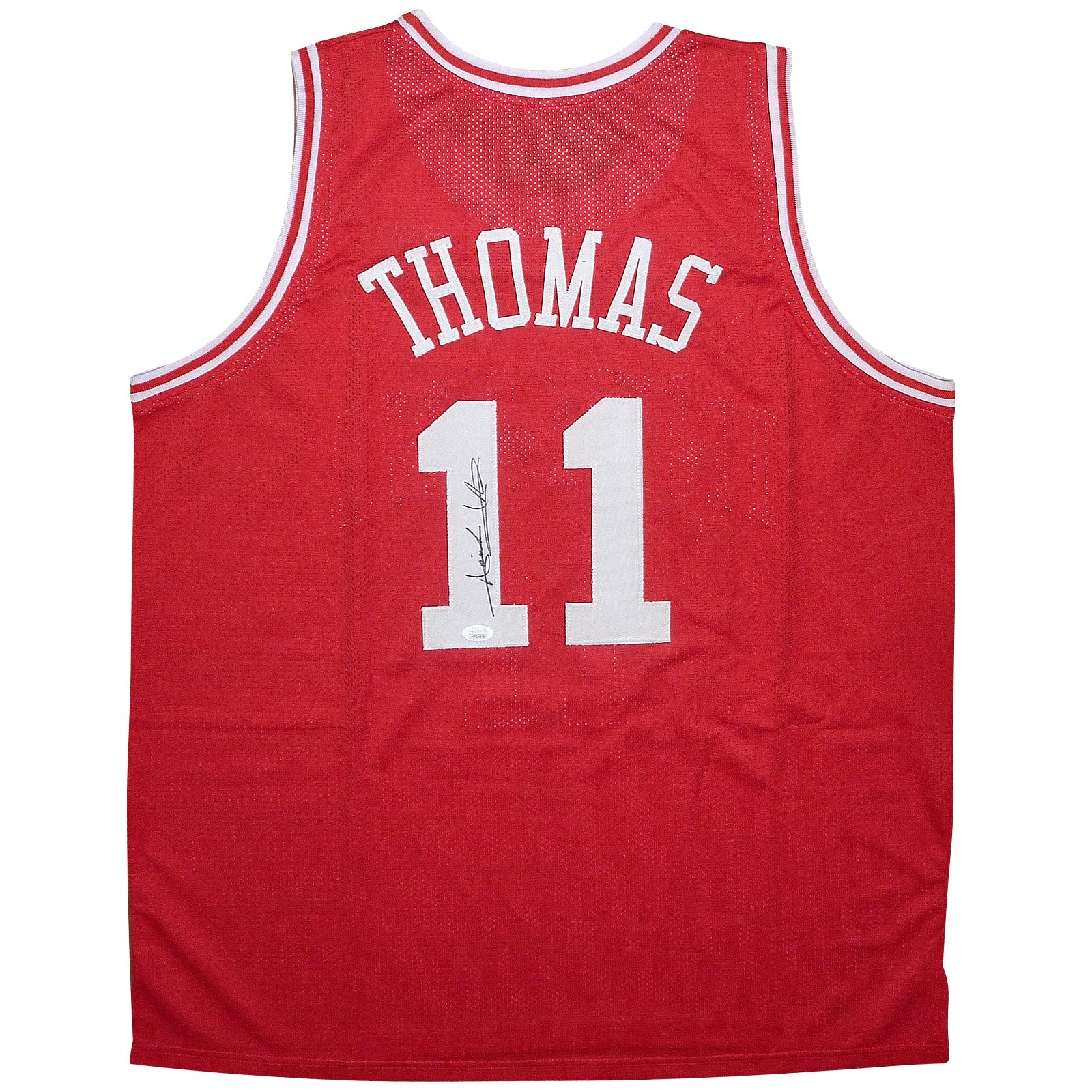Autographed Isiah Thomas Indiana (Red #11) Custom Jersey - JSA-Powers Sports Memorabilia