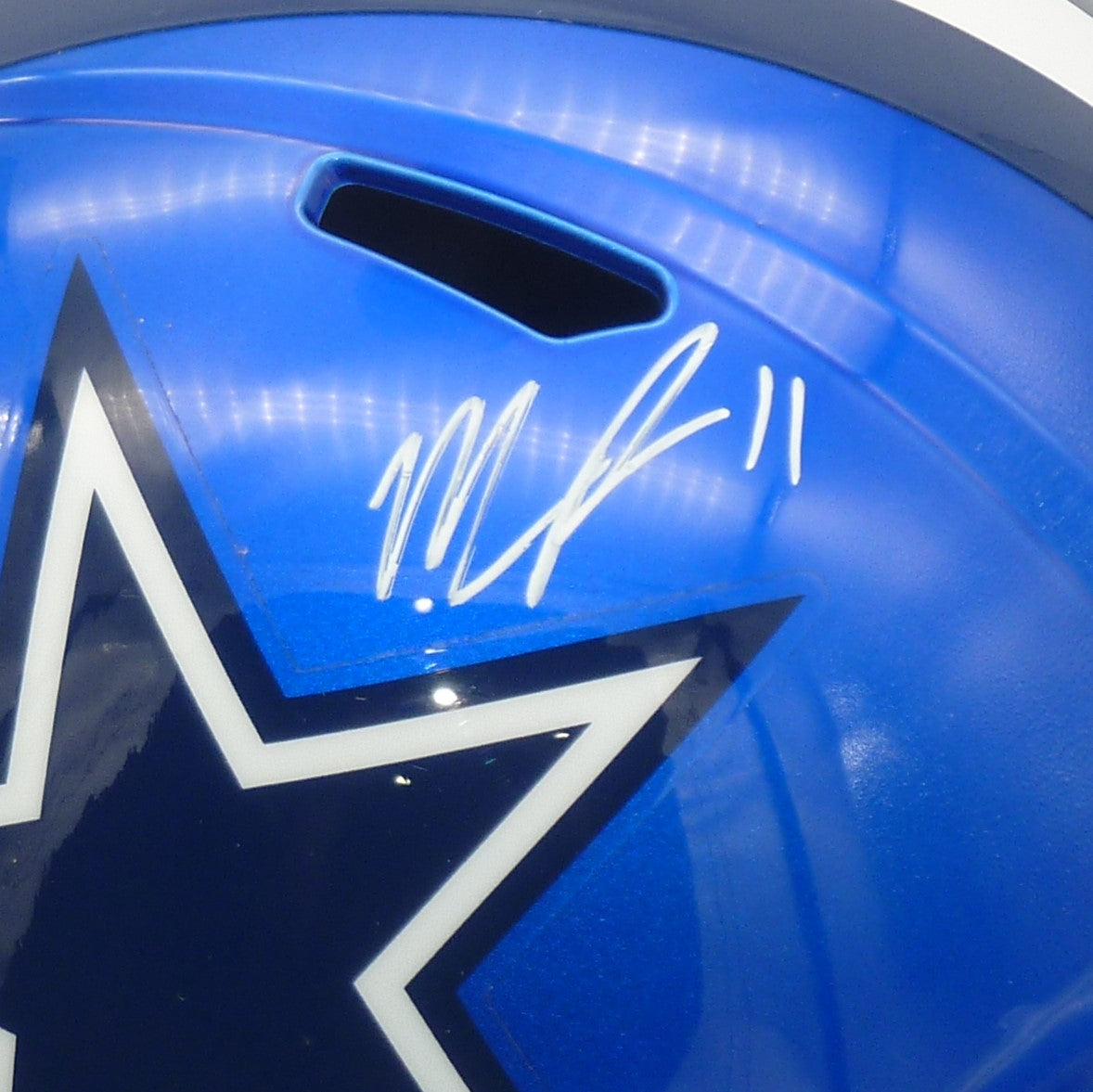 Autographed Micah Parsons Dallas Cowboys FLASH Alternate Full-Size Replica Helmet - Fanatics