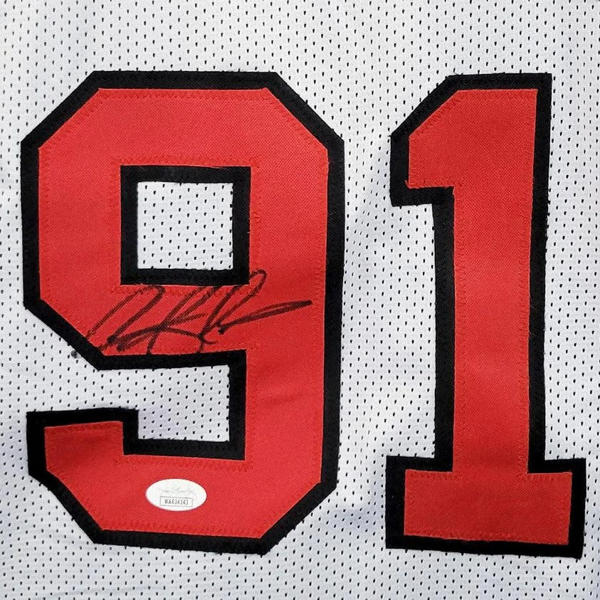 Autographed Dennis Rodman Chicago (White #91) Custom Jersey - JSA-Powers Sports Memorabilia