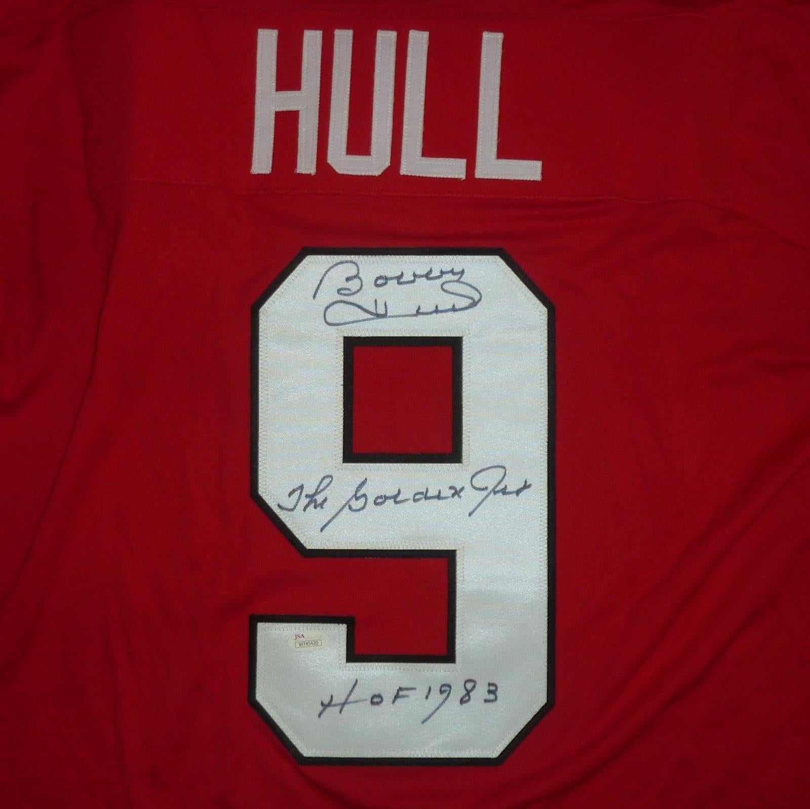 Autographed Bobby Hull Chicago (Red #9) Custom Jersey - JSA-Powers Sports Memorabilia