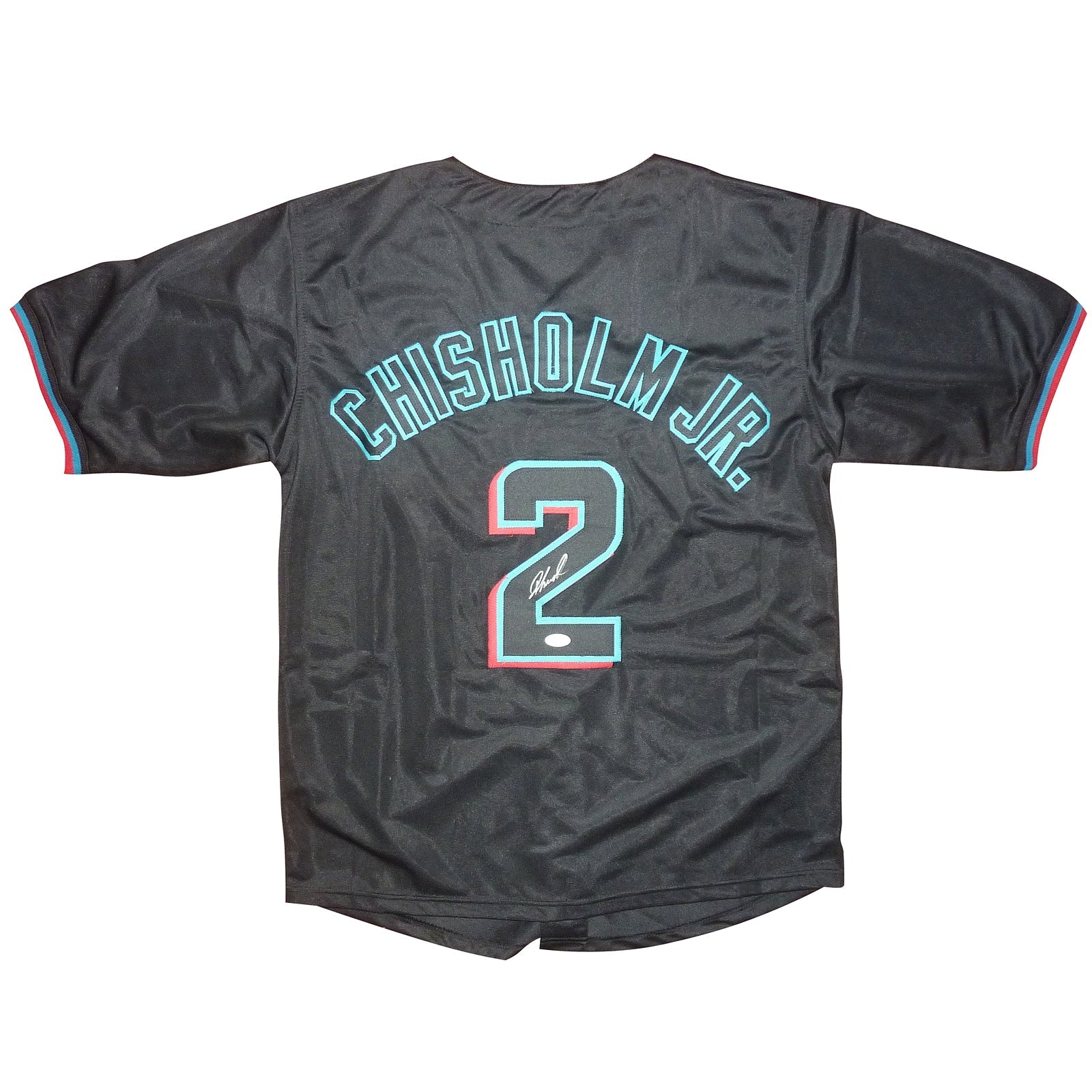 Autographed Jazz Chisholm Miami Marlins (Black #2) Custom Jersey - JSA-Powers Sports Memorabilia