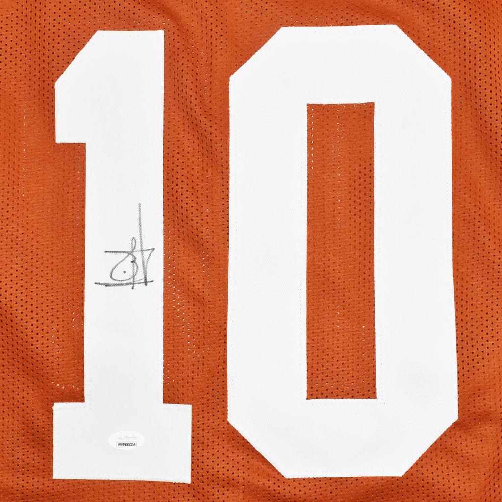 Autographed Vince Young Texas Longhorns (Burnt Orange #10) Custom Jersey - JSA-Powers Sports Memorabilia