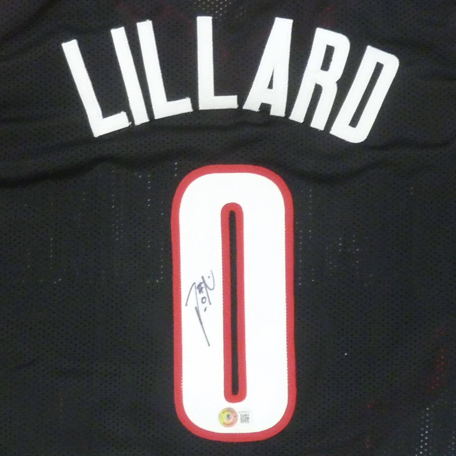 Autographed Damian Lillard Portland (Black #0) Custom Jersey - Beckett-Powers Sports Memorabilia