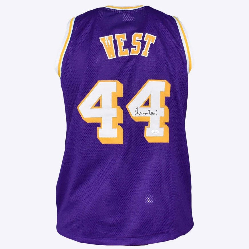 Autographed Jerry West Los Angeles (Purple #44) Custom Jersey - JSA