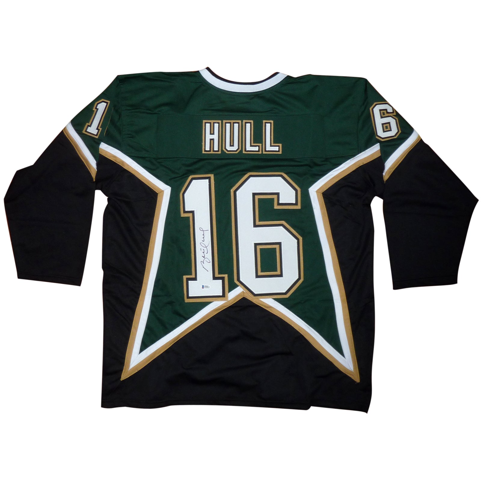 Autographed Brett Hull Dallas (Green #16) Custom Jersey - BAS-Powers Sports Memorabilia