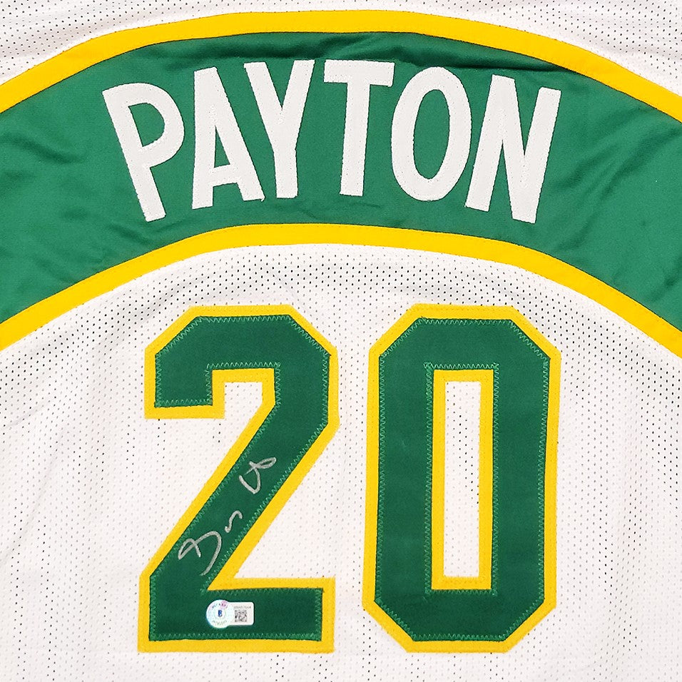 Autographed Gary Payton Seattle (White #20) Custom Jersey - Beckett