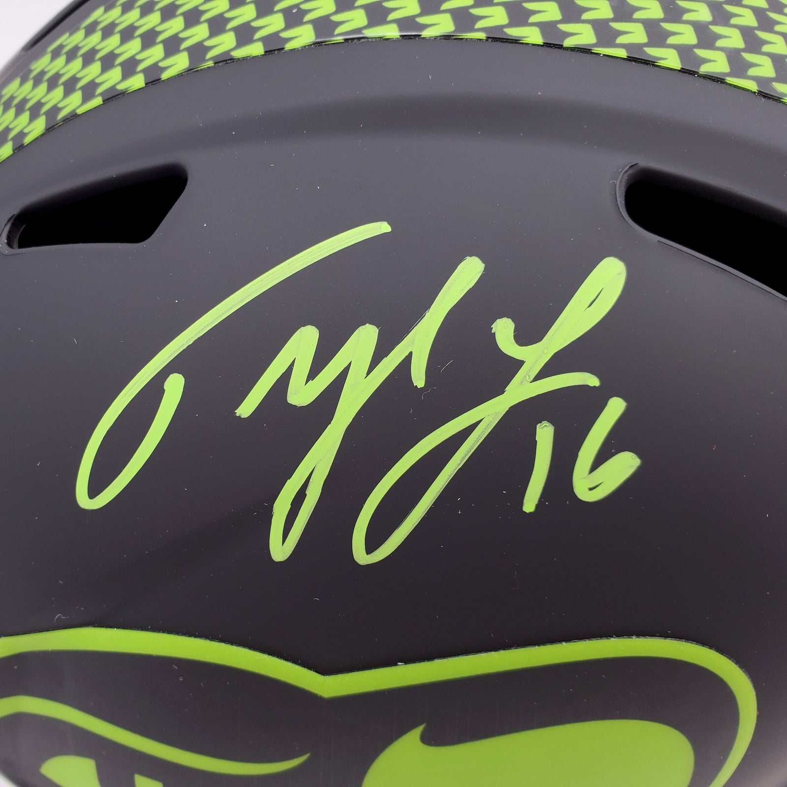 Autographed Tyler Lockett Seattle Seahawks (ECLIPSE Alternate) Deluxe Full-Size Replica Helmet - MCS-Powers Sports Memorabilia