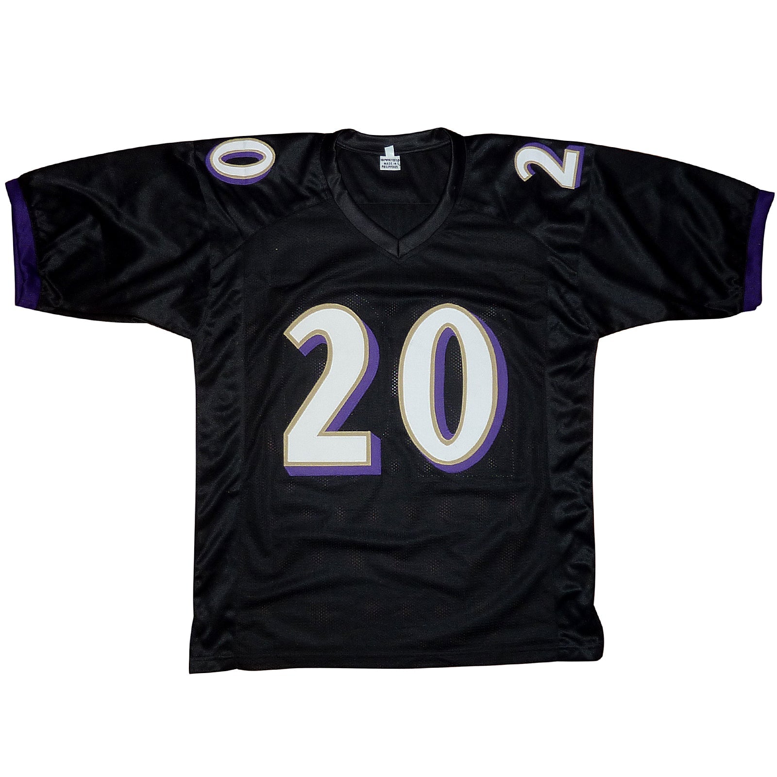 Autographed Ed Reed Baltimore (Black #20) Custom Jersey - Beckett-Powers Sports Memorabilia