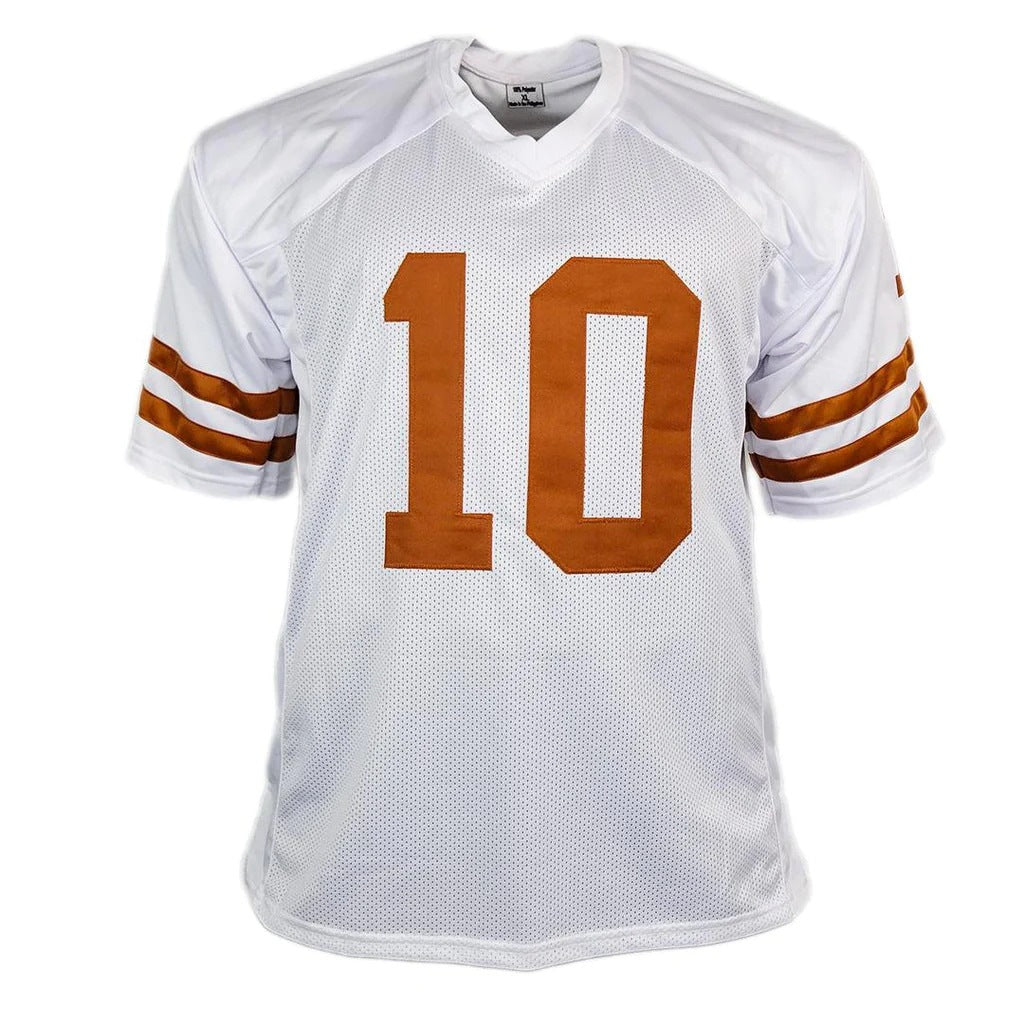 Autographed Vince Young Texas Longhorns (White #10) Custom Jersey - JSA-Powers Sports Memorabilia